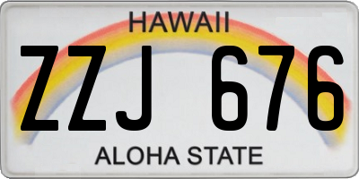 HI license plate ZZJ676