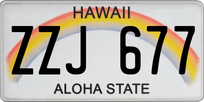 HI license plate ZZJ677