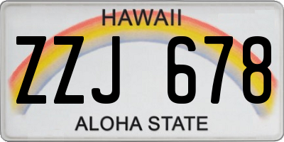 HI license plate ZZJ678