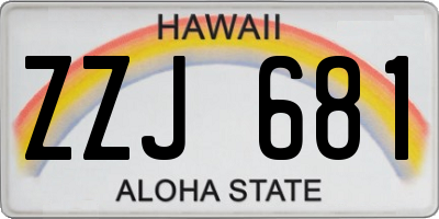 HI license plate ZZJ681