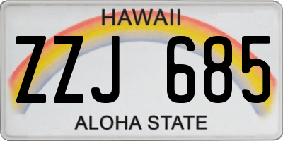 HI license plate ZZJ685