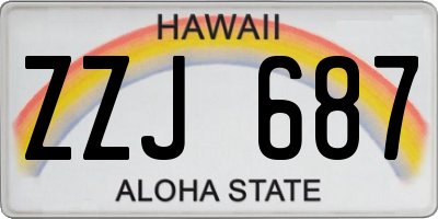 HI license plate ZZJ687