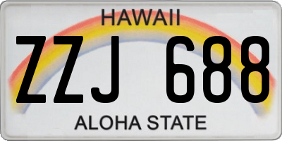 HI license plate ZZJ688