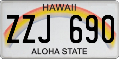 HI license plate ZZJ690