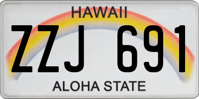 HI license plate ZZJ691