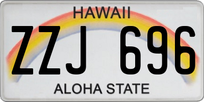 HI license plate ZZJ696