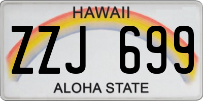 HI license plate ZZJ699