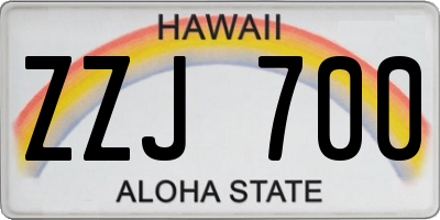 HI license plate ZZJ700