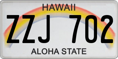 HI license plate ZZJ702