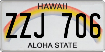 HI license plate ZZJ706