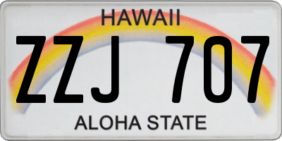 HI license plate ZZJ707