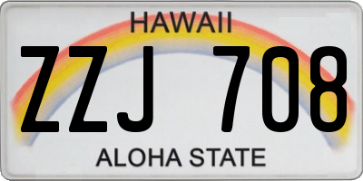 HI license plate ZZJ708