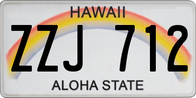 HI license plate ZZJ712