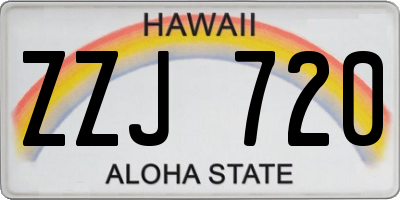 HI license plate ZZJ720