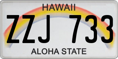 HI license plate ZZJ733