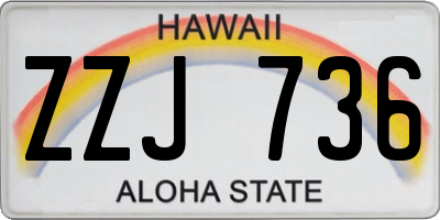 HI license plate ZZJ736