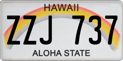 HI license plate ZZJ737