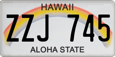 HI license plate ZZJ745