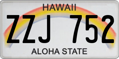 HI license plate ZZJ752