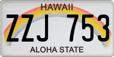 HI license plate ZZJ753