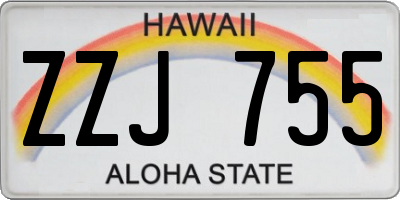 HI license plate ZZJ755