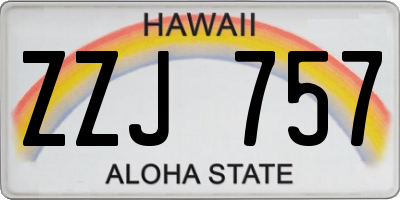 HI license plate ZZJ757