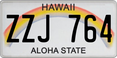 HI license plate ZZJ764