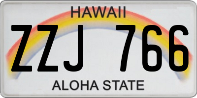 HI license plate ZZJ766