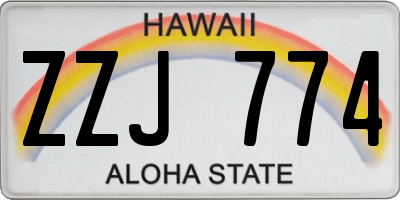 HI license plate ZZJ774