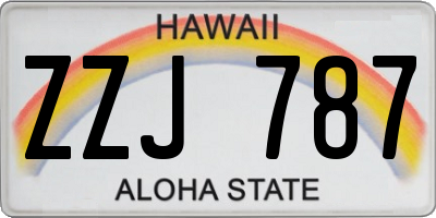HI license plate ZZJ787