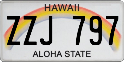 HI license plate ZZJ797