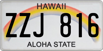 HI license plate ZZJ816