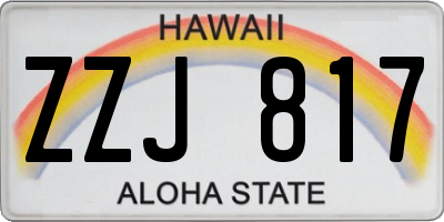 HI license plate ZZJ817
