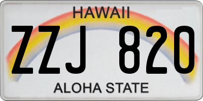 HI license plate ZZJ820