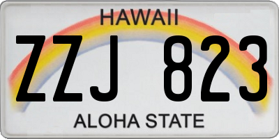 HI license plate ZZJ823
