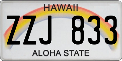 HI license plate ZZJ833