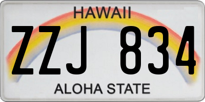 HI license plate ZZJ834