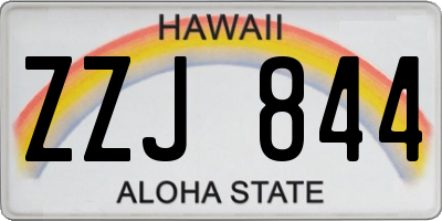 HI license plate ZZJ844
