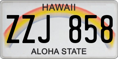 HI license plate ZZJ858