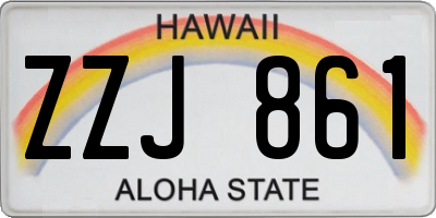 HI license plate ZZJ861