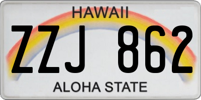 HI license plate ZZJ862