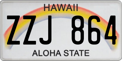 HI license plate ZZJ864