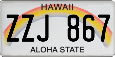 HI license plate ZZJ867