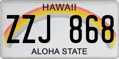 HI license plate ZZJ868