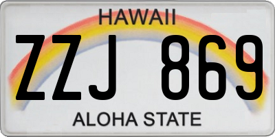 HI license plate ZZJ869