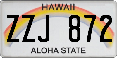 HI license plate ZZJ872