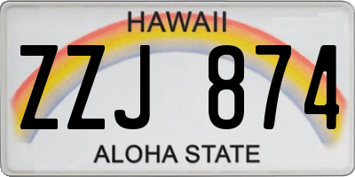 HI license plate ZZJ874