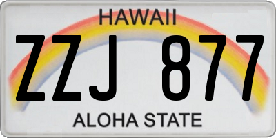 HI license plate ZZJ877