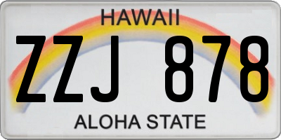 HI license plate ZZJ878