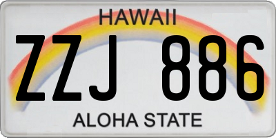 HI license plate ZZJ886